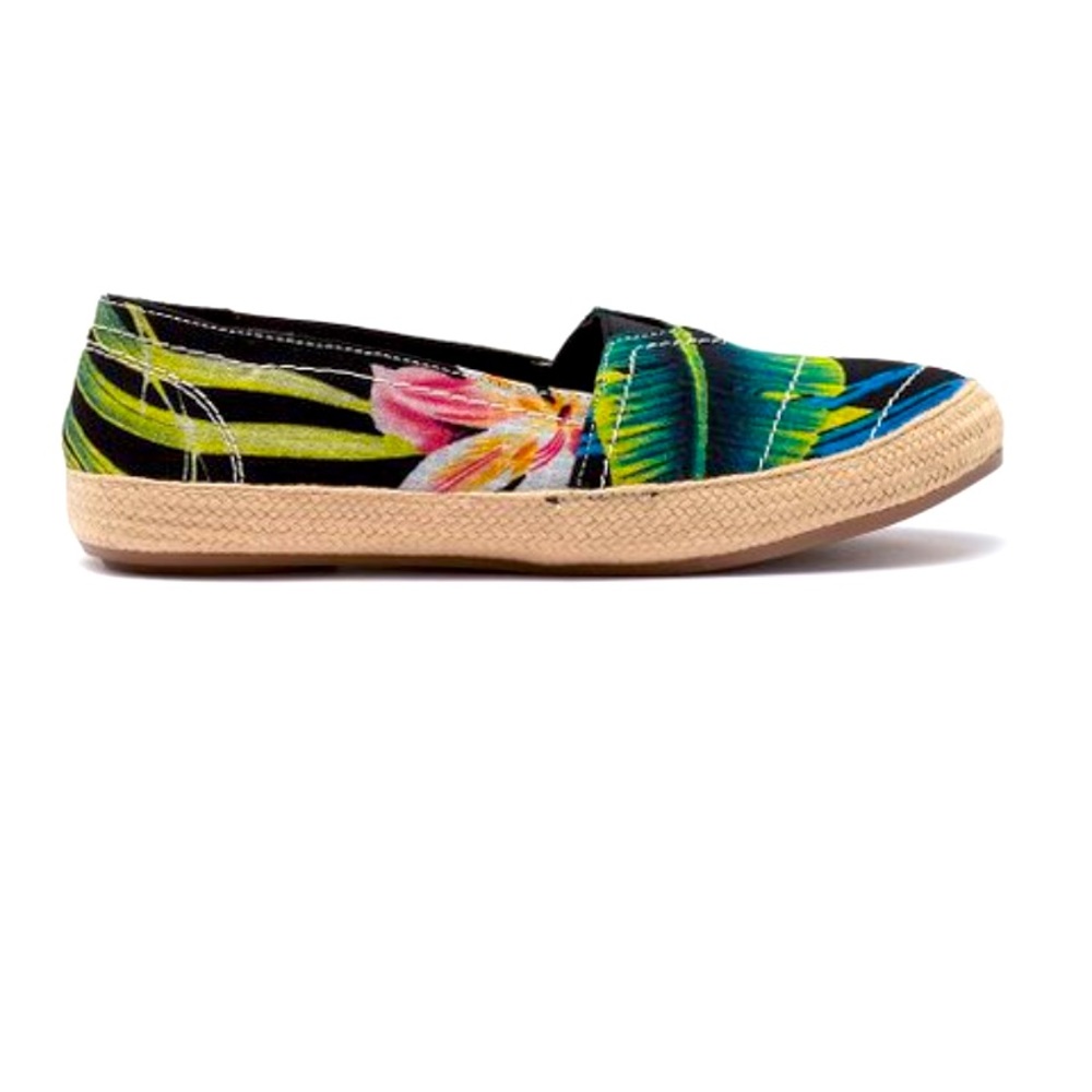 Green and black tropical Freedom Slip-on Sneakers Woman